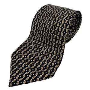 Robert Talbott Best of Class Nordstrom Mens Silk Tie Black Gold Geometric USA